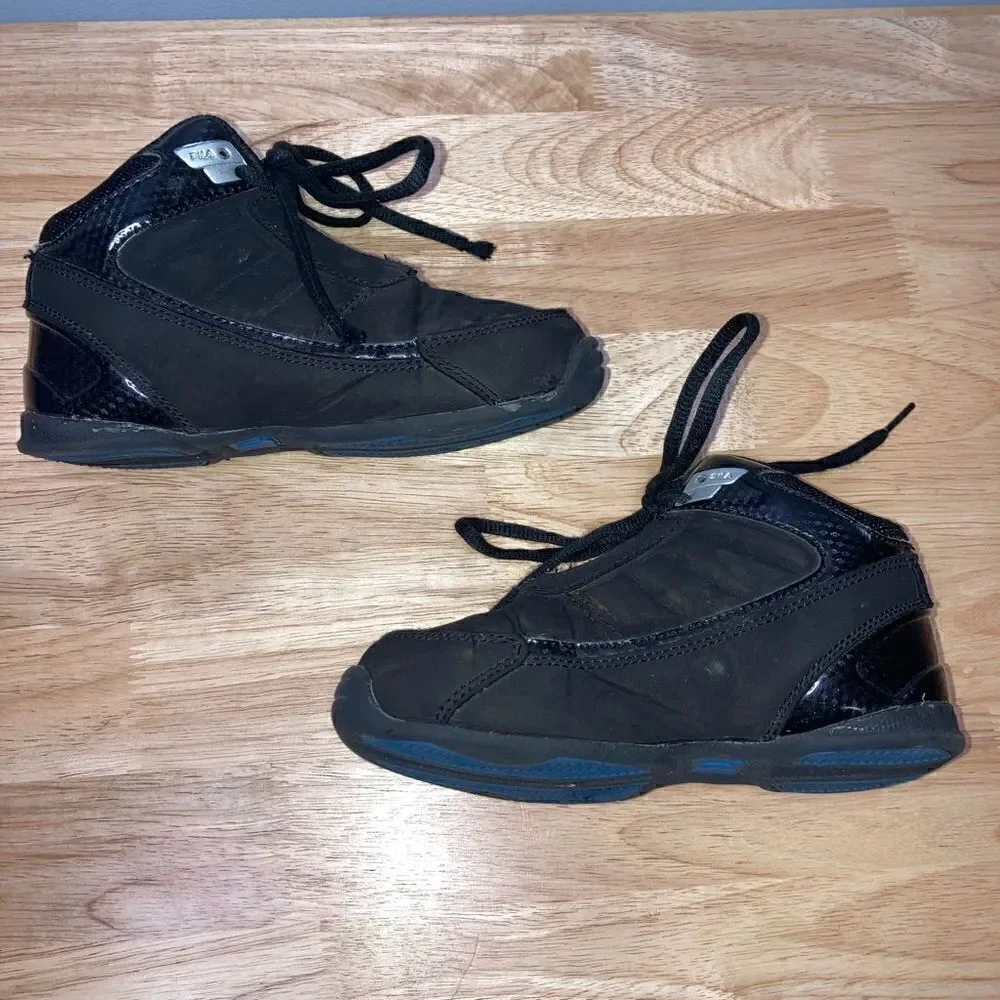Fila, Toddler Team Effort Shoes High Top Lace Up Sneakers, Black Blue Size 11